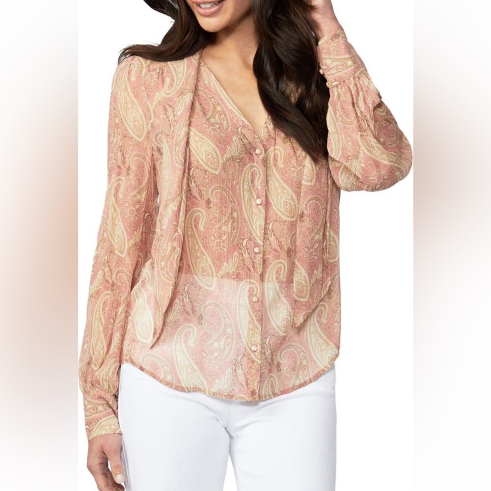 NWT PAIGE Cleobelle Paisley Silk Blouse Size XS - Picture 14 of 16